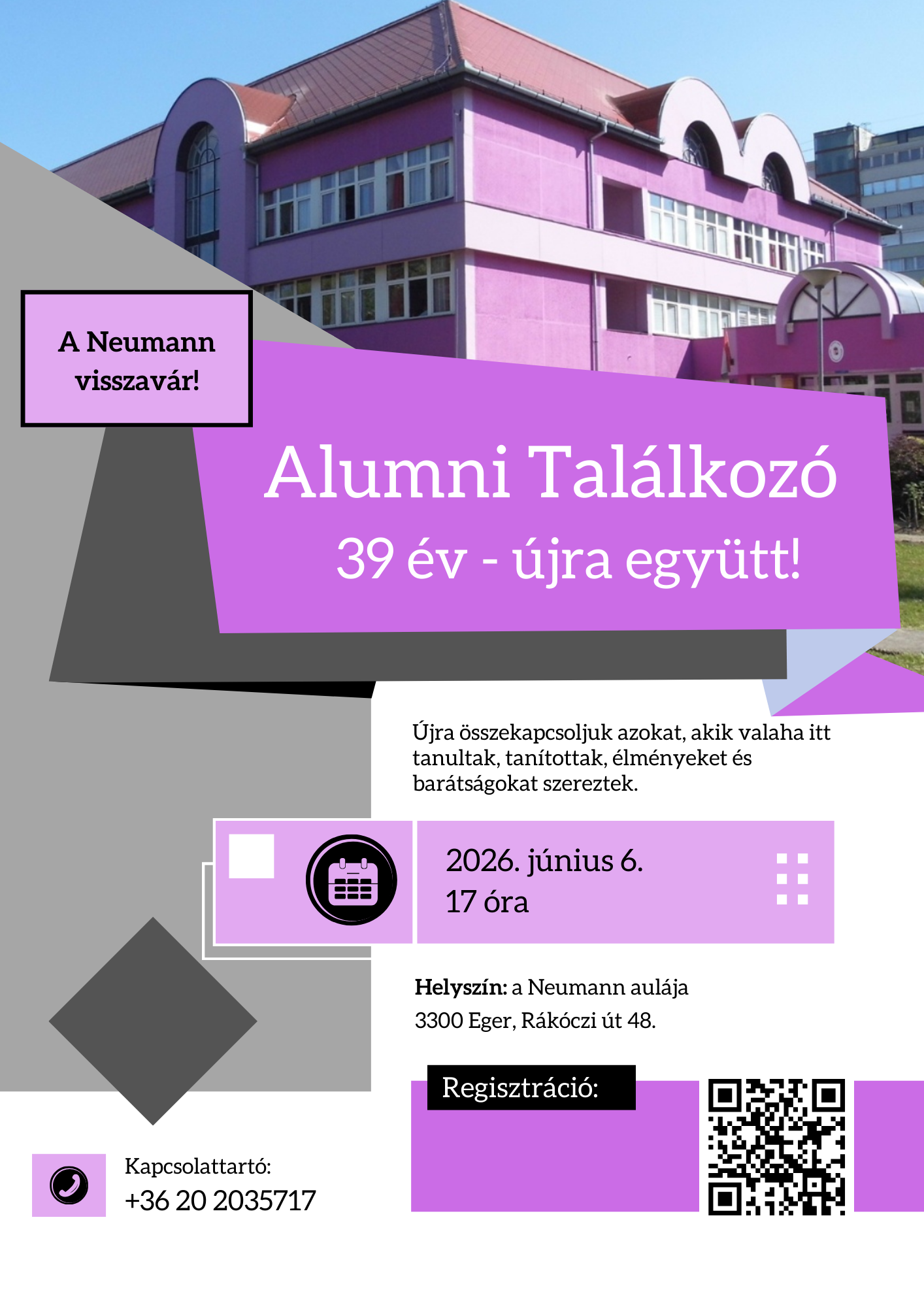 Alumni találkozó – 2026. június 6. - Neumann János Gimnázium, Technikum ...
